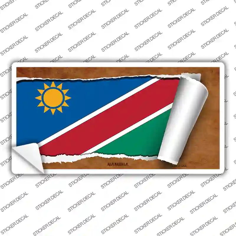 LP-9244s-L Namibia Flag Scroll Novelty Sticker Decal - Large