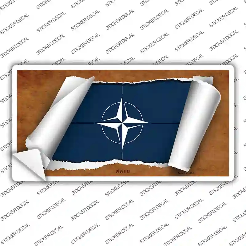 LP-9245s-XL Nato Flag Scroll Novelty Sticker Decal - Extra Large