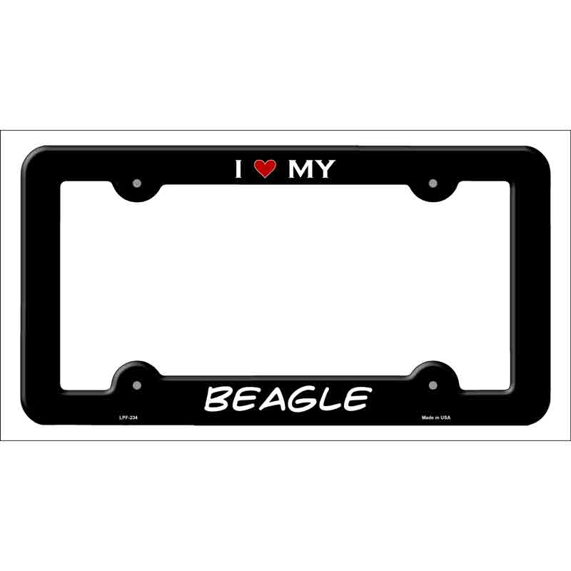 LPF-234b 12 x 6 in. Beagle Novelty Metal License Plate Frame - Black