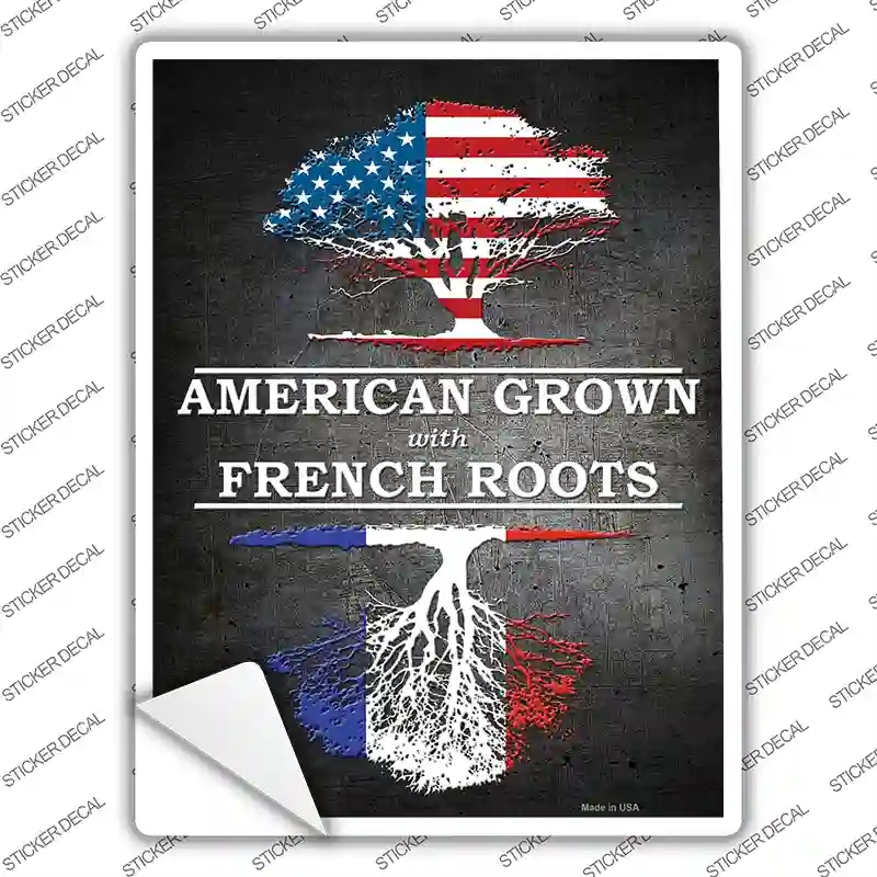 P-1299s-S American Grown French Roots Novelty Rectangle Sticker Decal - Small