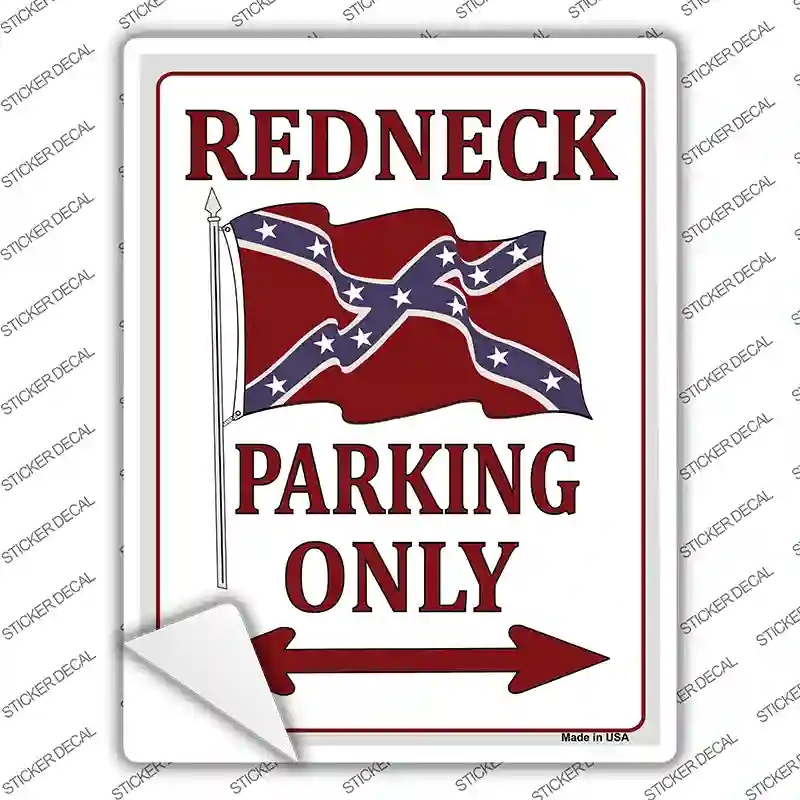 P-008s-S Redneck Only Novelty Rectangle Sticker Decal - Small