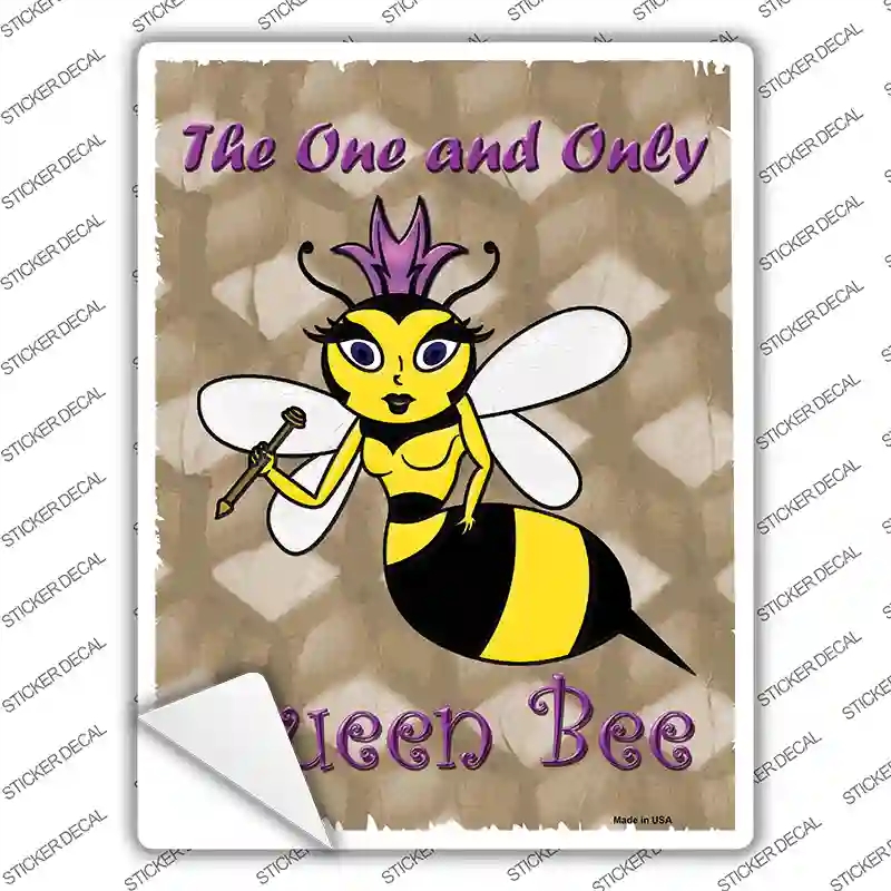 P-1009s-L Queen Bee Novelty Rectangle Sticker Decal - Large