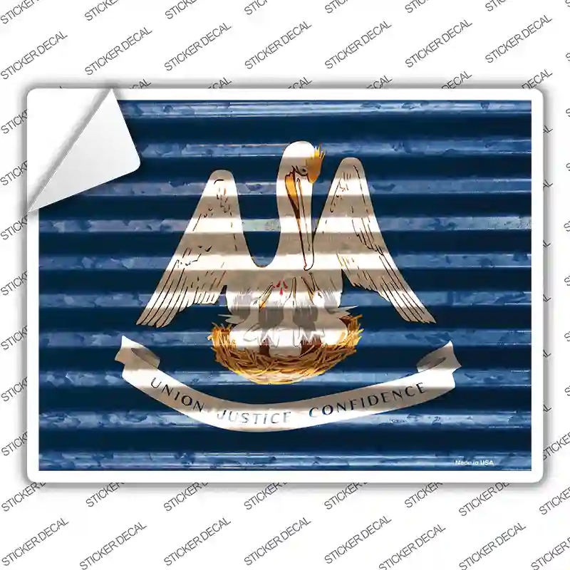P-2332s-XL Louisiana Flag Novelty Rectangle Sticker Decal - Extra Large