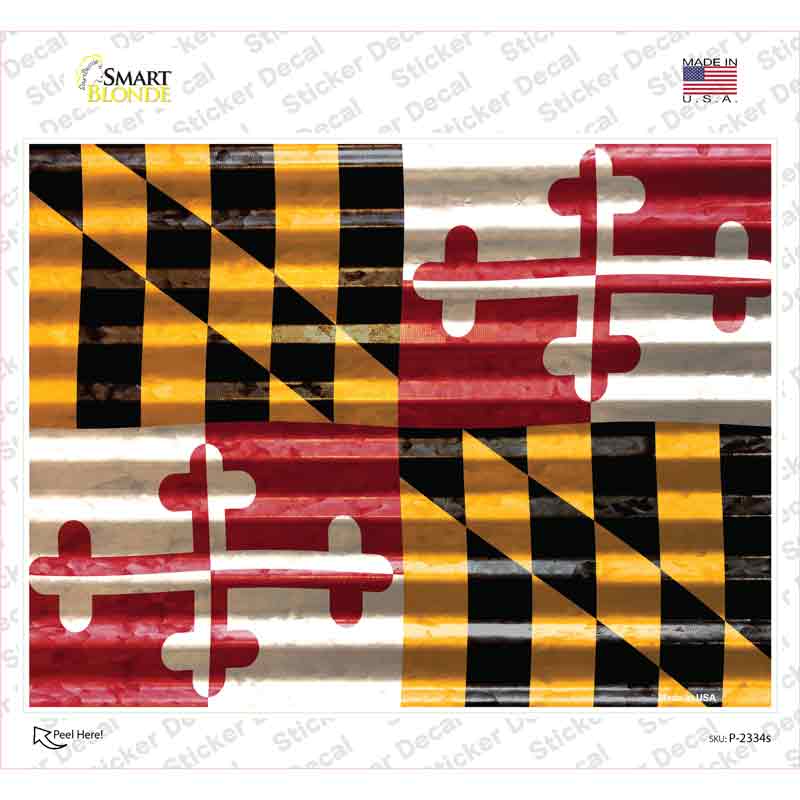 P-2334s-M Maryland Flag Novelty Rectangle Sticker Decal - Medium