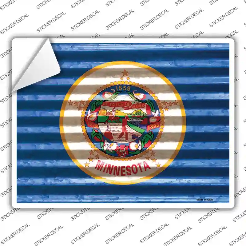 P-2337s-XL Minnesota Flag Novelty Rectangle Sticker Decal - Extra Large