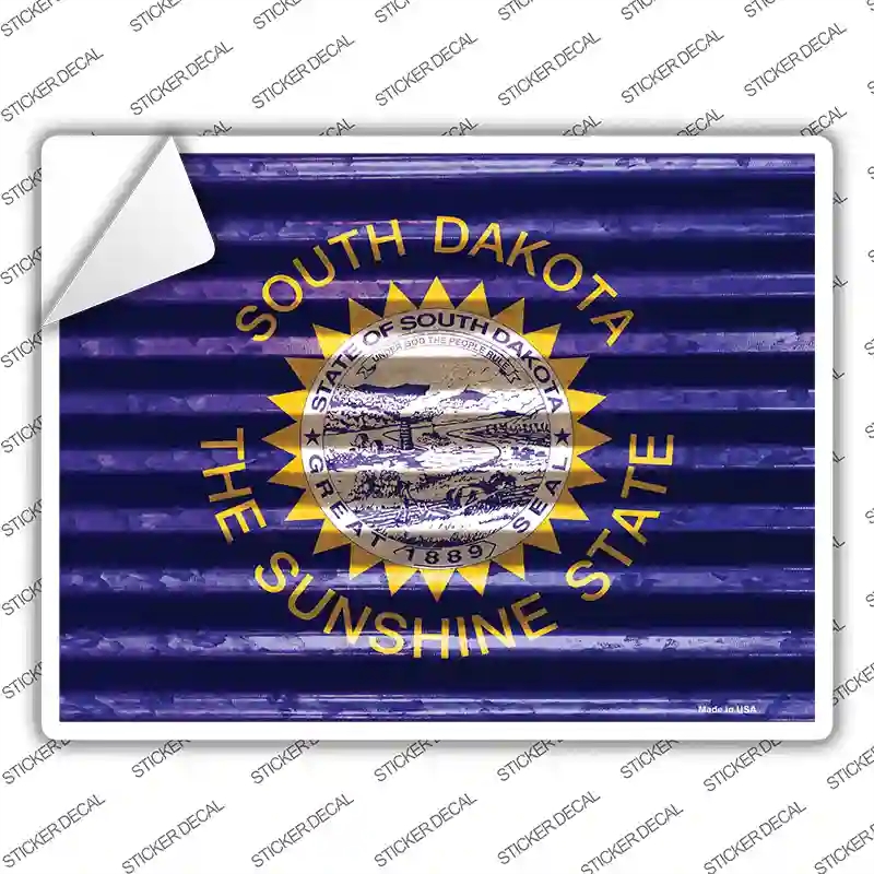 P-2355s-S South Dakota Flag Novelty Rectangle Sticker Decal - Small