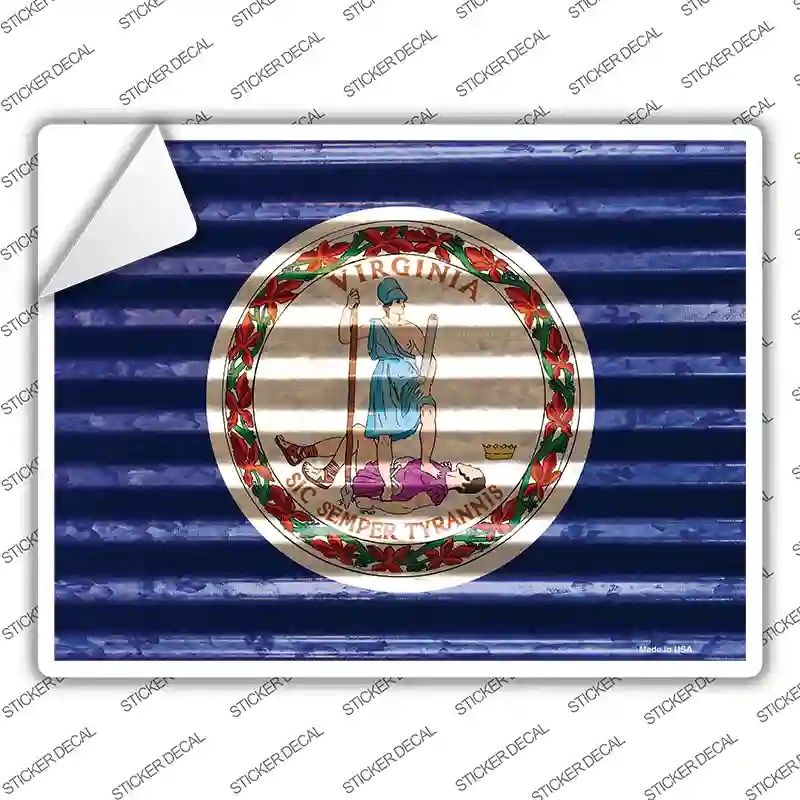 P-2360s-L Virginia Flag Novelty Rectangle Sticker Decal - Large