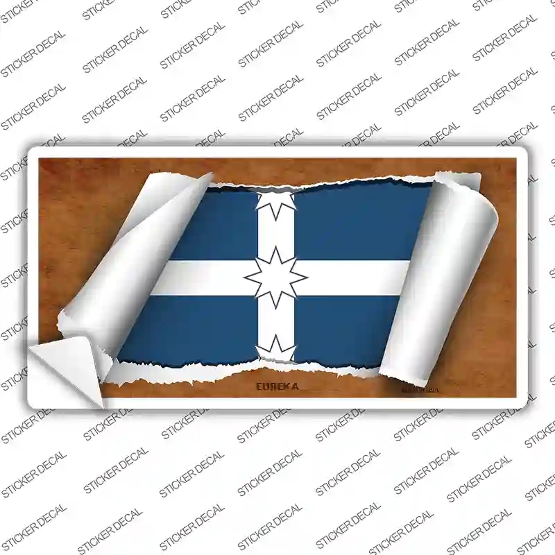 LP-9322s-S Eureka Flag Scroll Novelty Sticker Decal - Small