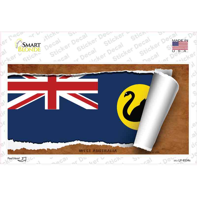 LP-9334s-M West Australia Flag Scroll Novelty Sticker Decal - Medium