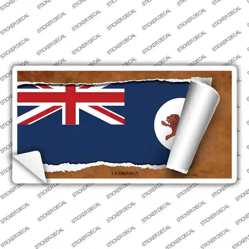 LP-9336s-S Tasmania Flag Scroll Novelty Sticker Decal - Small