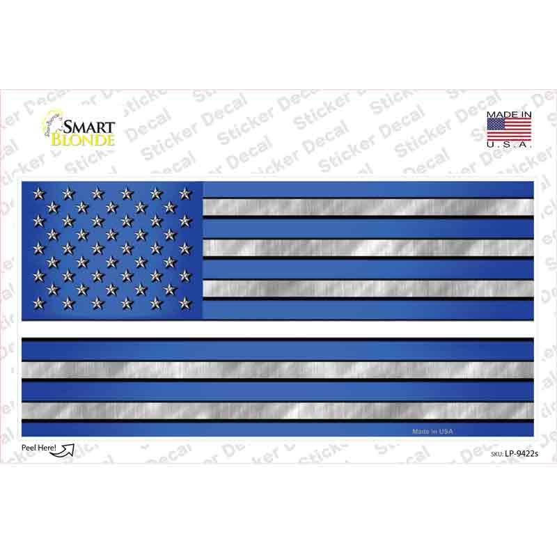 LP-9422s-M Blue American Flag Thin White Line Novelty Sticker Decal - Medium