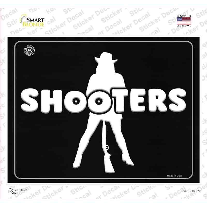 P-1486s-M Shooters Novelty Rectangle Sticker Decal - Medium