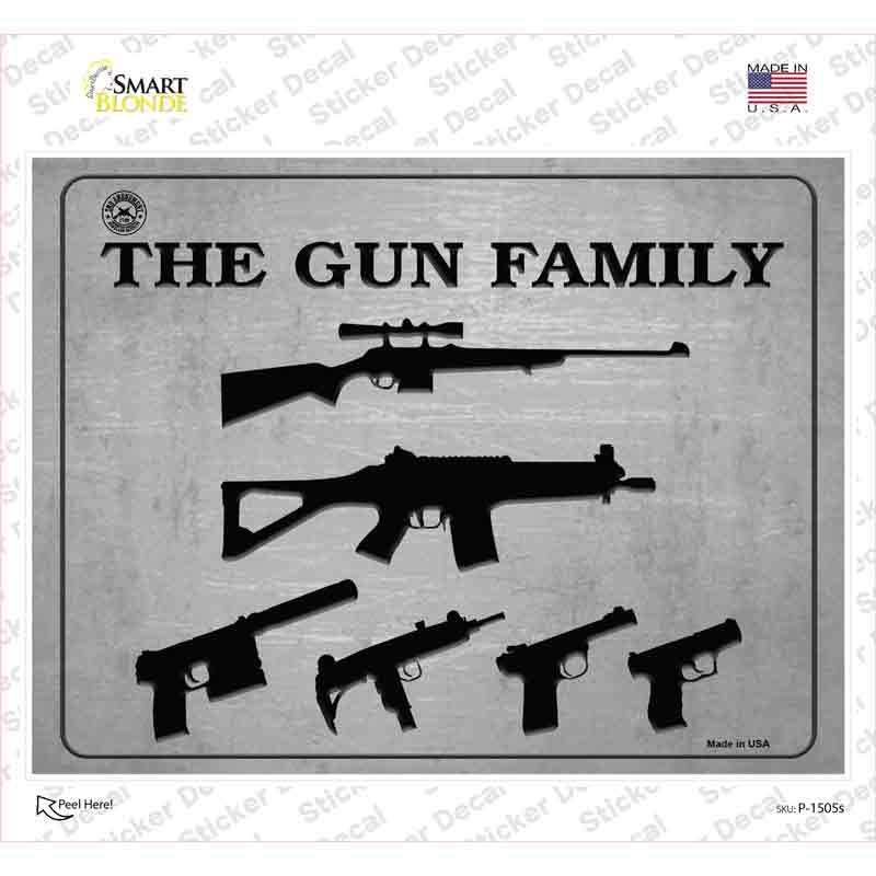 P-1505s-M The Gun Family Novelty Rectangle Sticker Decal - Medium