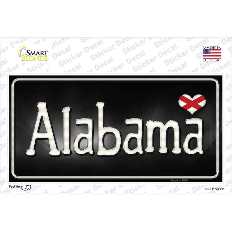 LP-9439s-M Alabama Flag Script Novelty Sticker Decal - Medium