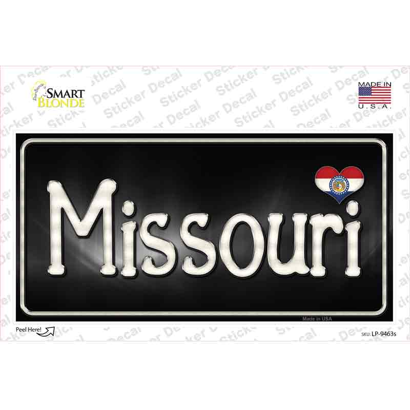 LP-9463s-M Missouri Flag Script Novelty Sticker Decal - Medium