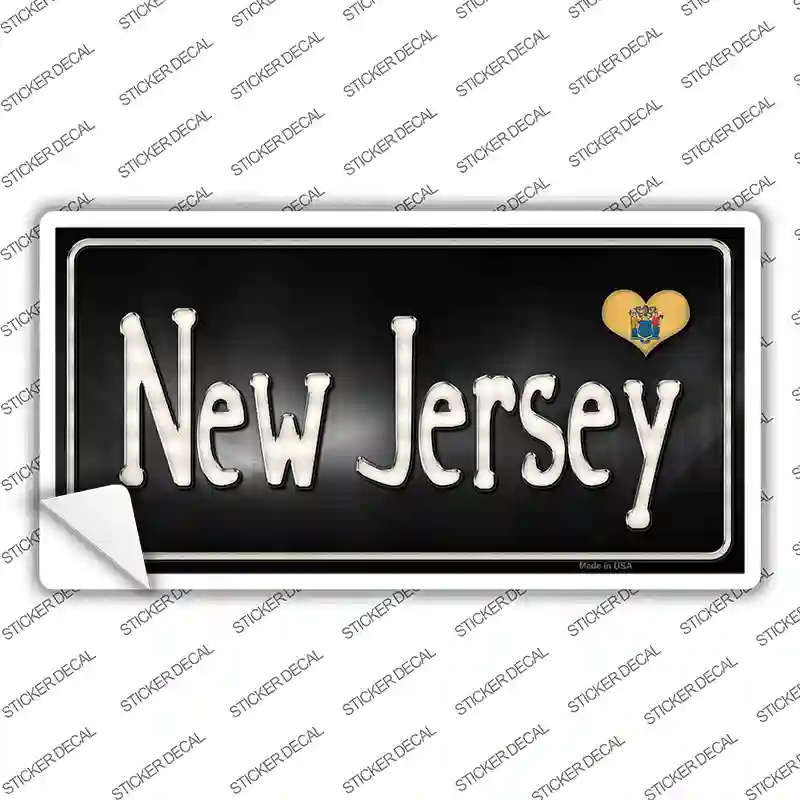 LP-9468s-L   Jersey Flag Script Novelty Sticker Decal - Large