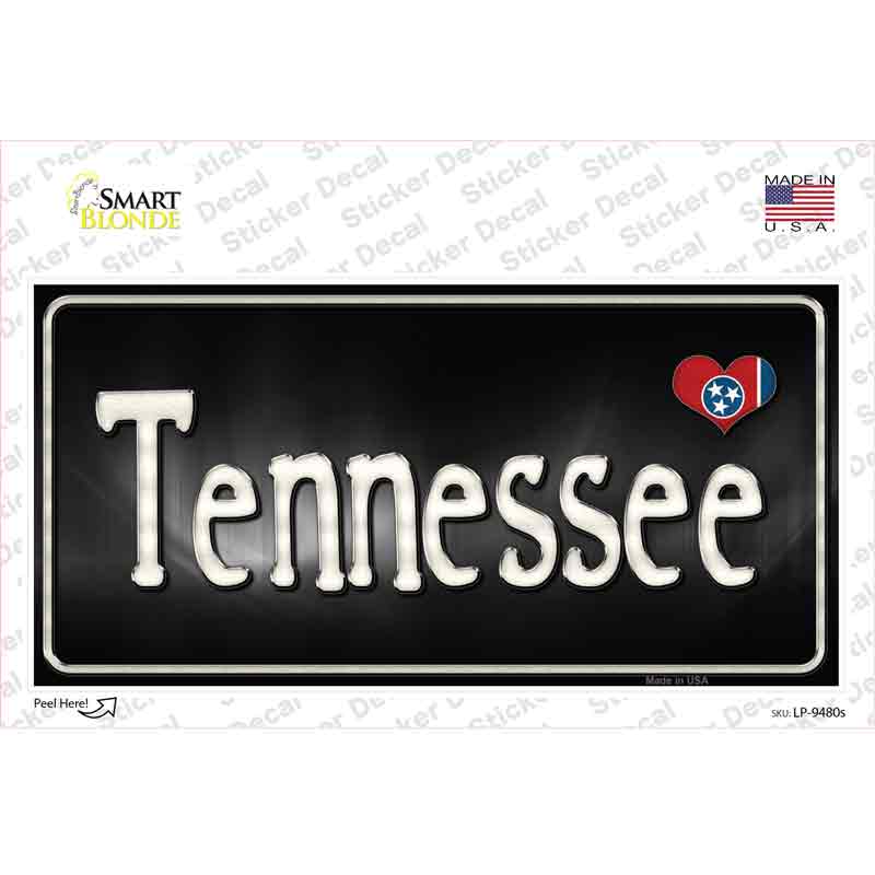 LP-9480s-M Tennessee Flag Script Novelty Sticker Decal - Medium