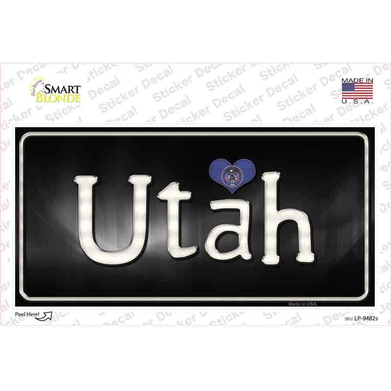 LP-9482s-M Utah Flag Script Novelty Sticker Decal - Medium