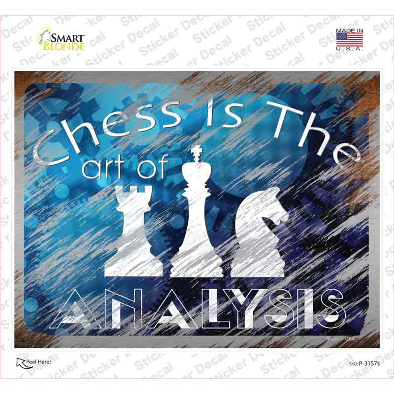 P-3157s-M Chess is the Art of Analysis Novelty Rectangle Sticker Decal - Medium