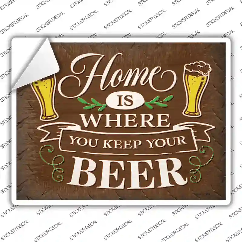 P-3723s-S Keep Your Beer Novelty Rectangle Sticker Decal - Small