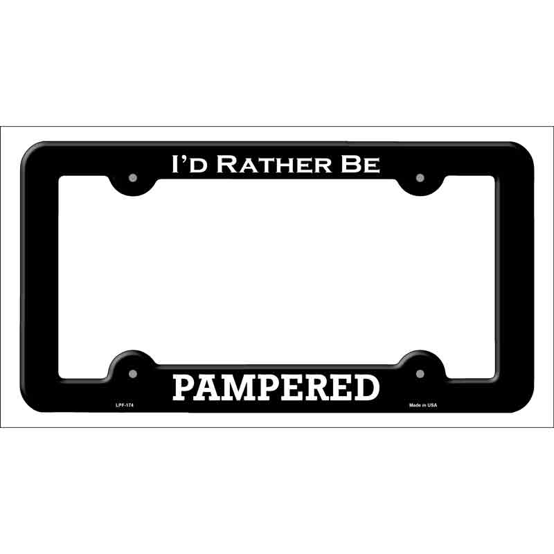 LPF-174b 12 x 6 in. Pampered Novelty Metal License Plate Frame - Black
