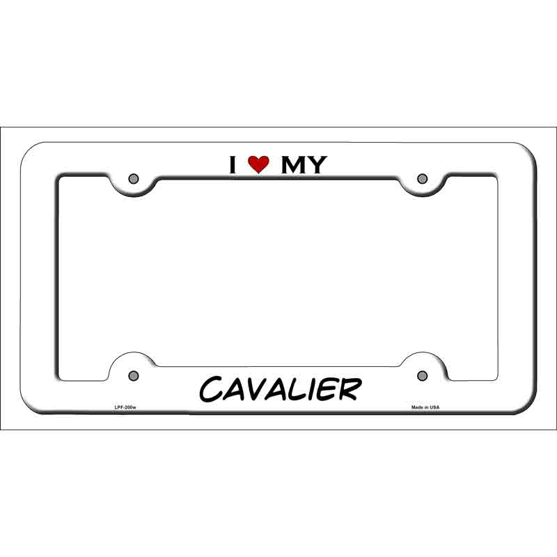 LPF-200w 12 x 6 in. Cavalier Novelty Metal License Plate Frame - White