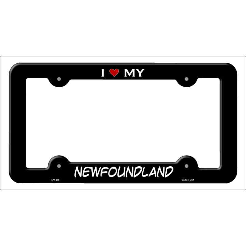 LPF-245b 12 x 6 in.  foundland Novelty Metal License Plate Frame - Black