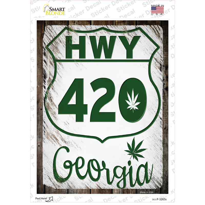 P-3265s-M HWY 420 Georgia Novelty Rectangle Sticker Decal - Medium