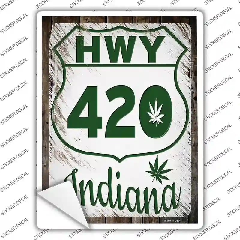 P-3269s-S HWY 420 Indiana Novelty Rectangle Sticker Decal - Small