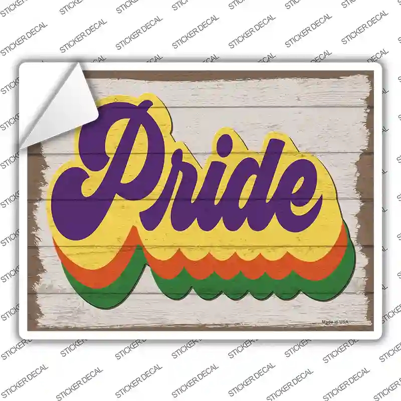 P-3869s-L Pride Rainbow Novelty Rectangle Sticker Decal - Large