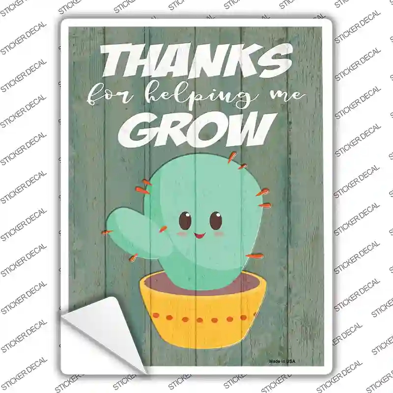 P-3820s-XL Helping Grow Red Dots Cactus Novelty Rectangle Sticker Decal - Extra Large