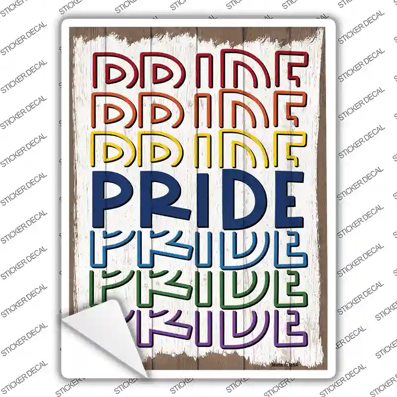 P-3873s-XL Rainbow Pride Novelty Rectangle Sticker Decal - Extra Large