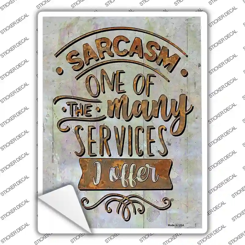 P-3656s-XL Many Services I Offer Novelty Rectangle Sticker Decal - Extra Large
