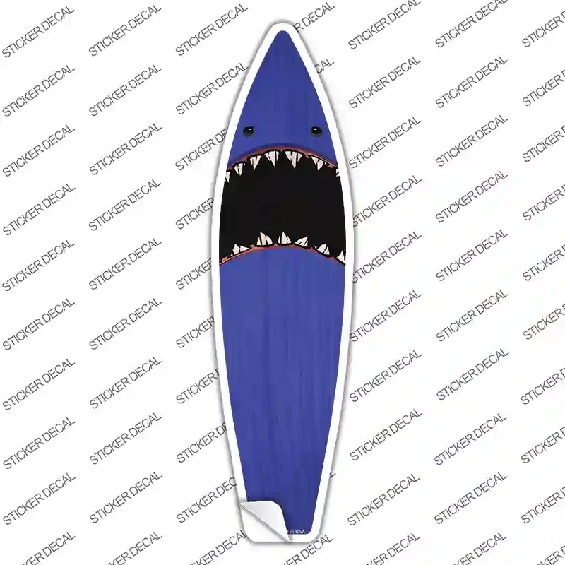 SB-338s-XL Blue Shark Novelty Surfboard Sticker Decal - Extra Large
