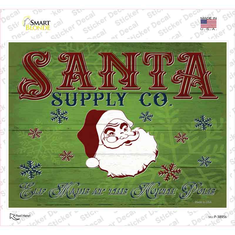 P-3895s-M Santa Supply Co Novelty Rectangle Sticker Decal - Medium
