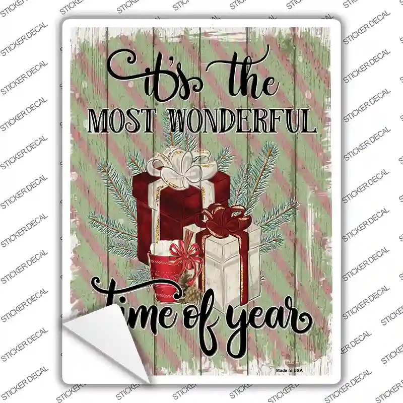 P-3901s-S Most Wonderful Time Gifts Novelty Rectangle Sticker Decal - Small