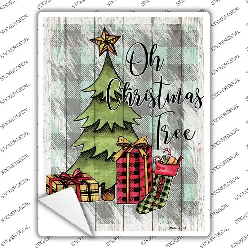 P-3905s-L Oh Christmas Tree Novelty Rectangle Sticker Decal - Large