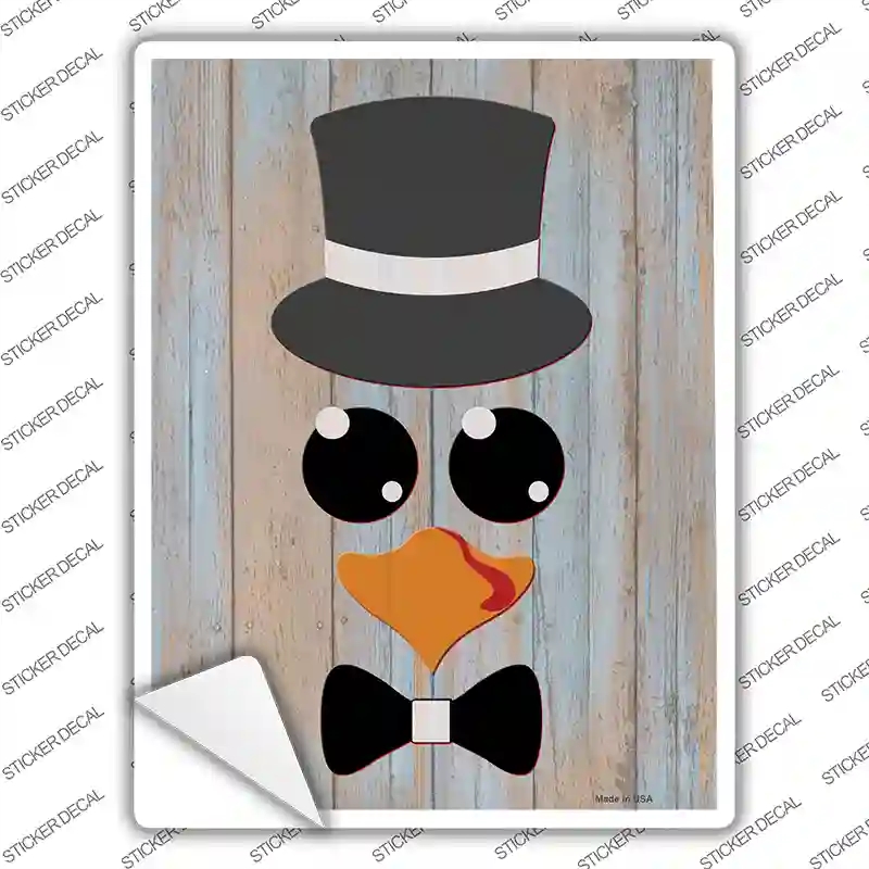 P-3939s-L Penguin Face Novelty Rectangle Sticker Decal - Large