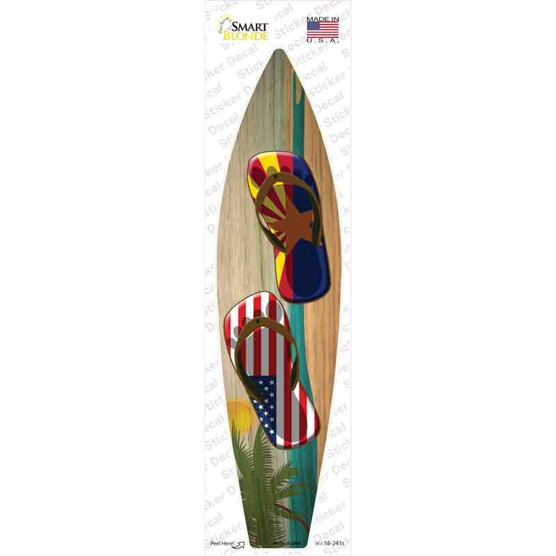 SB-241s-M Arizona Flag Flip Flop Novelty Surfboard Sticker Decal - Medium