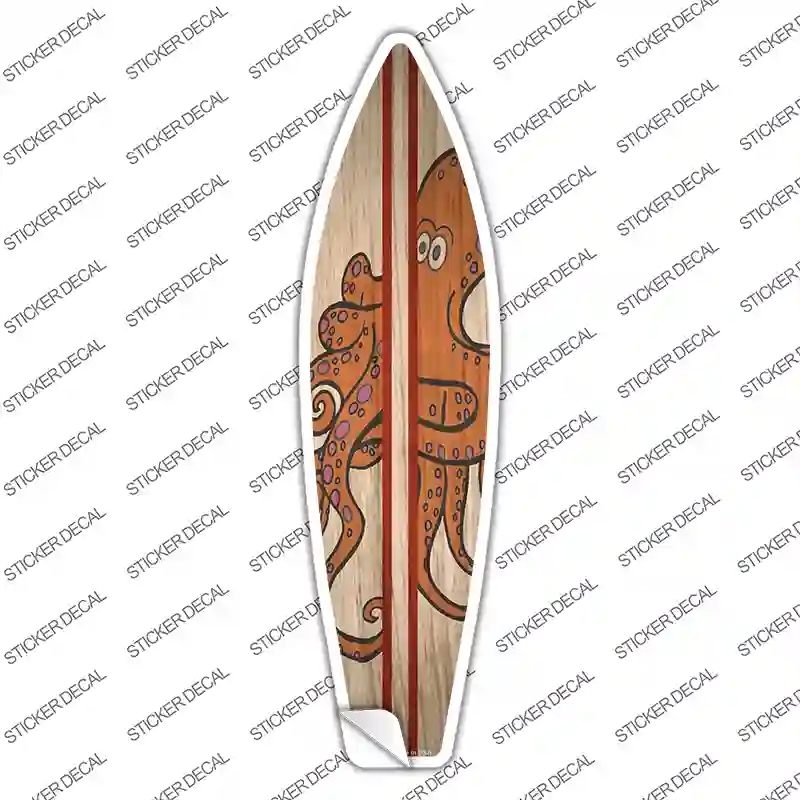 SB-385s-XL Octopus Red Striped Novelty Surfboard Sticker Decal - Extra Large