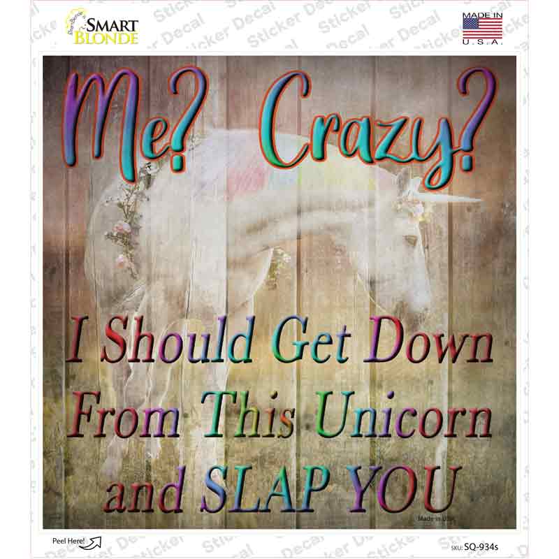 SQ-934s-M Unicorn Slap You Novelty Square Sticker Decal - Medium