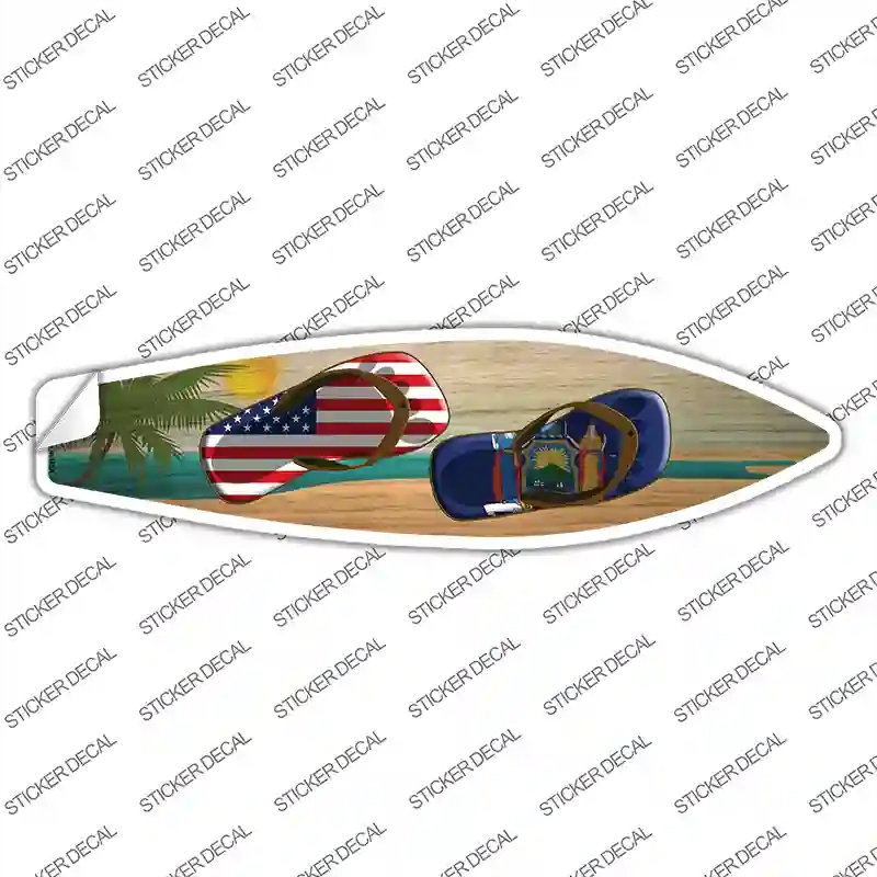 SB-270s-S   York Flag Flip Flop Novelty Surfboard Sticker Decal - Small
