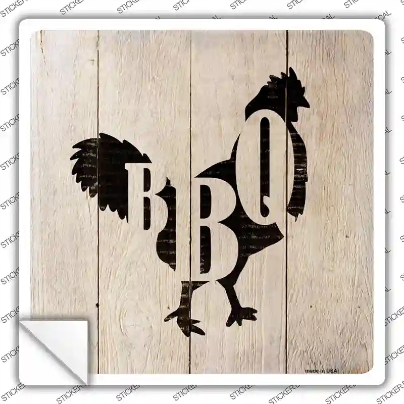 SQ-654s-S Chickens Make BBQ Novelty Square Sticker Decal - Small