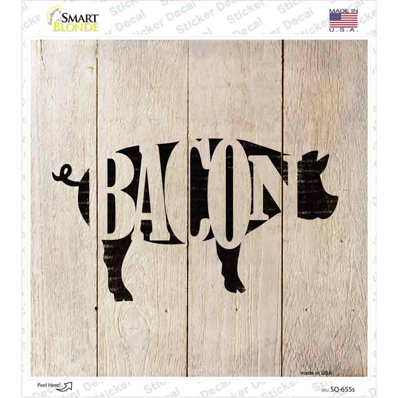 SQ-655s-M Pigs Make Bacon Novelty Square Sticker Decal - Medium