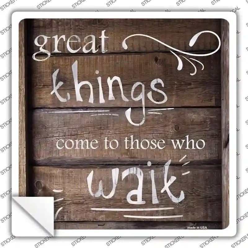 SQ-669s-L Great Things Novelty Square Sticker Decal - Large
