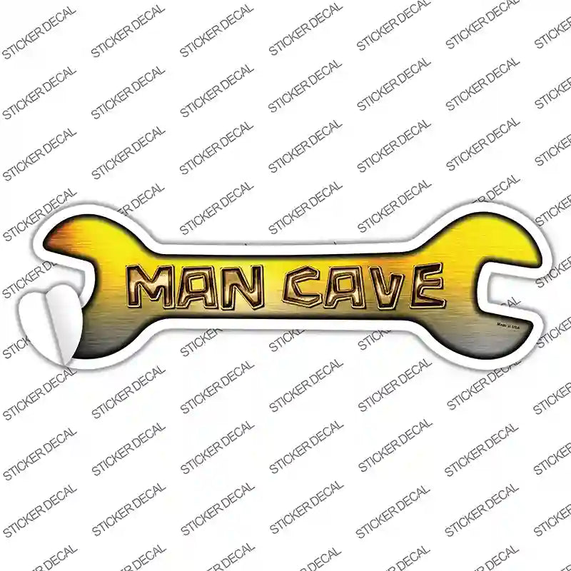 W-017s-XL Man Cave Novelty Wrench Sticker Decal - Extra Large