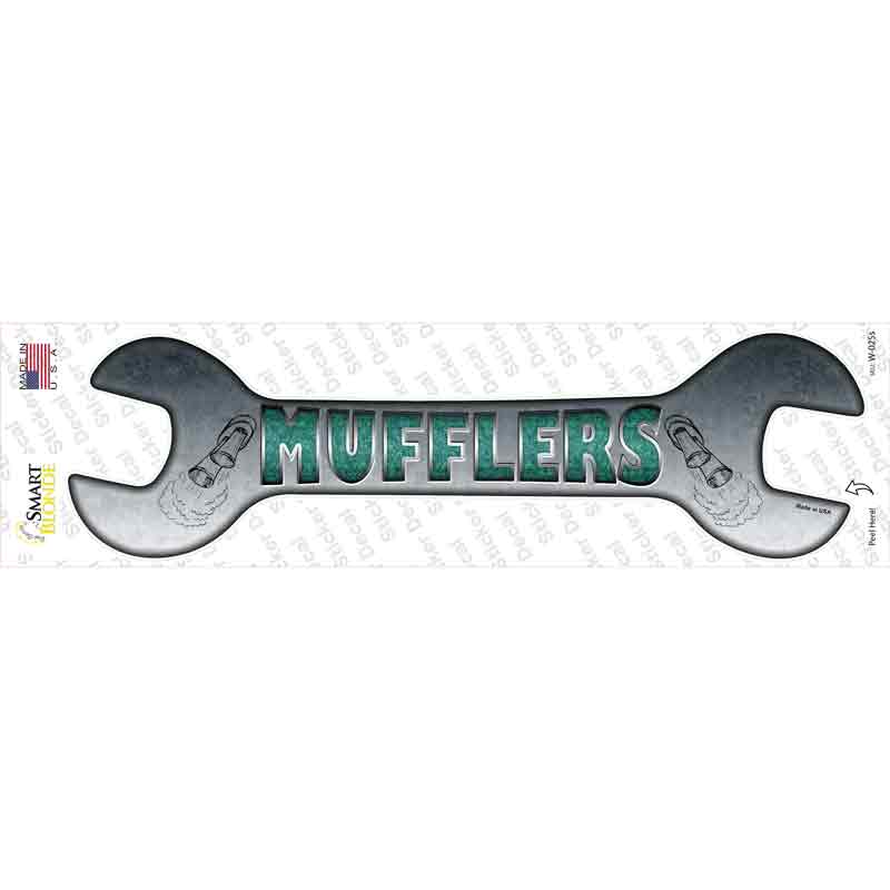 W-025s-M Mufflers Novelty Wrench Sticker Decal - Medium
