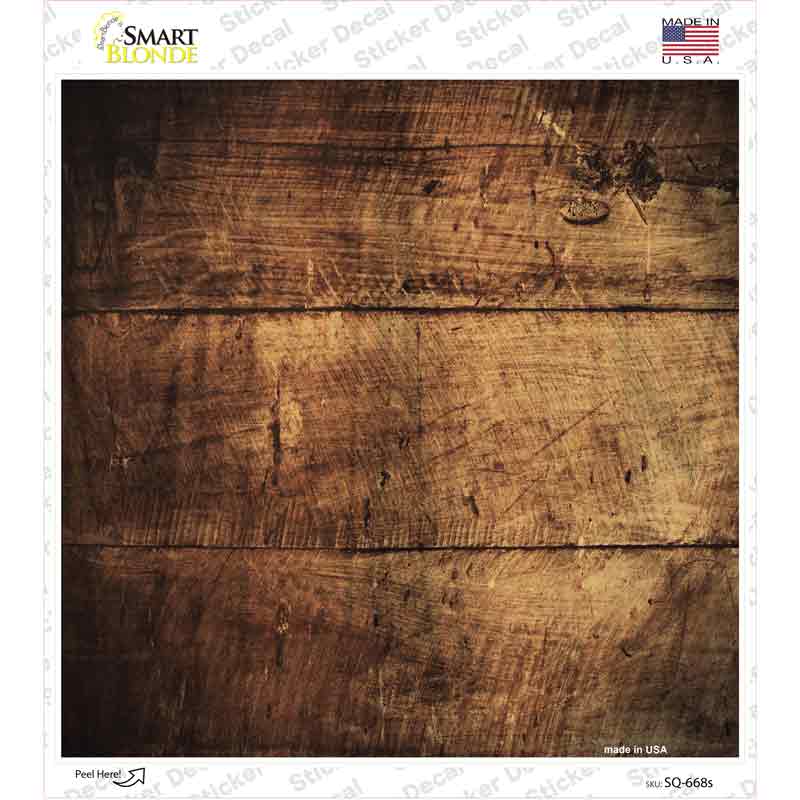 SQ-668s-M Wood Plank Blank Novelty Square Sticker Decal - Medium