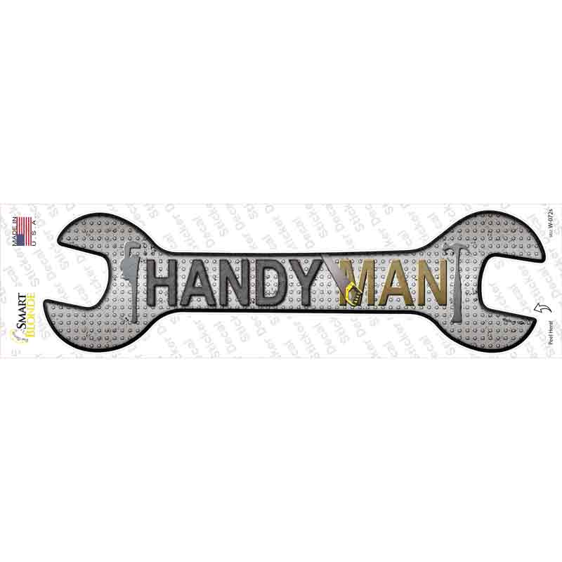 W-072s-M Handyman Novelty Wrench Sticker Decal - Medium