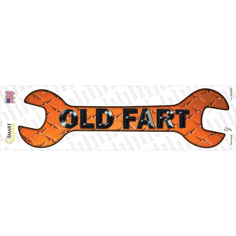 W-092s-M Old Fart Novelty Wrench Sticker Decal - Medium